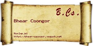 Bhear Csongor névjegykártya
